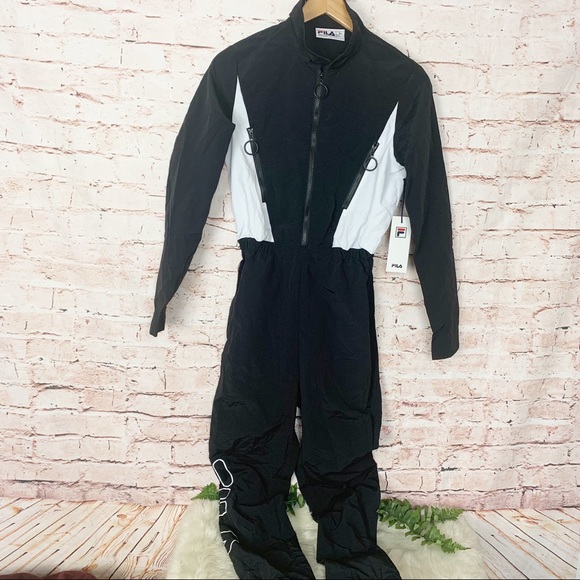 Fila Houston Flight Black White Jumpsuit Size Small - Picture 3 of 10